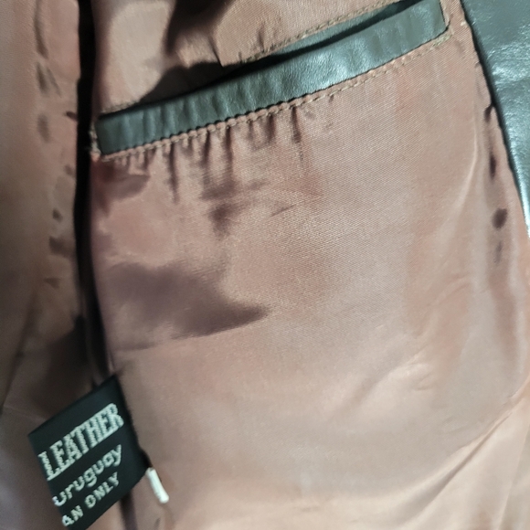 Vintage Mens J Riggings Leather Blazer Dark Brown Size 42 - Picture 12 of 16